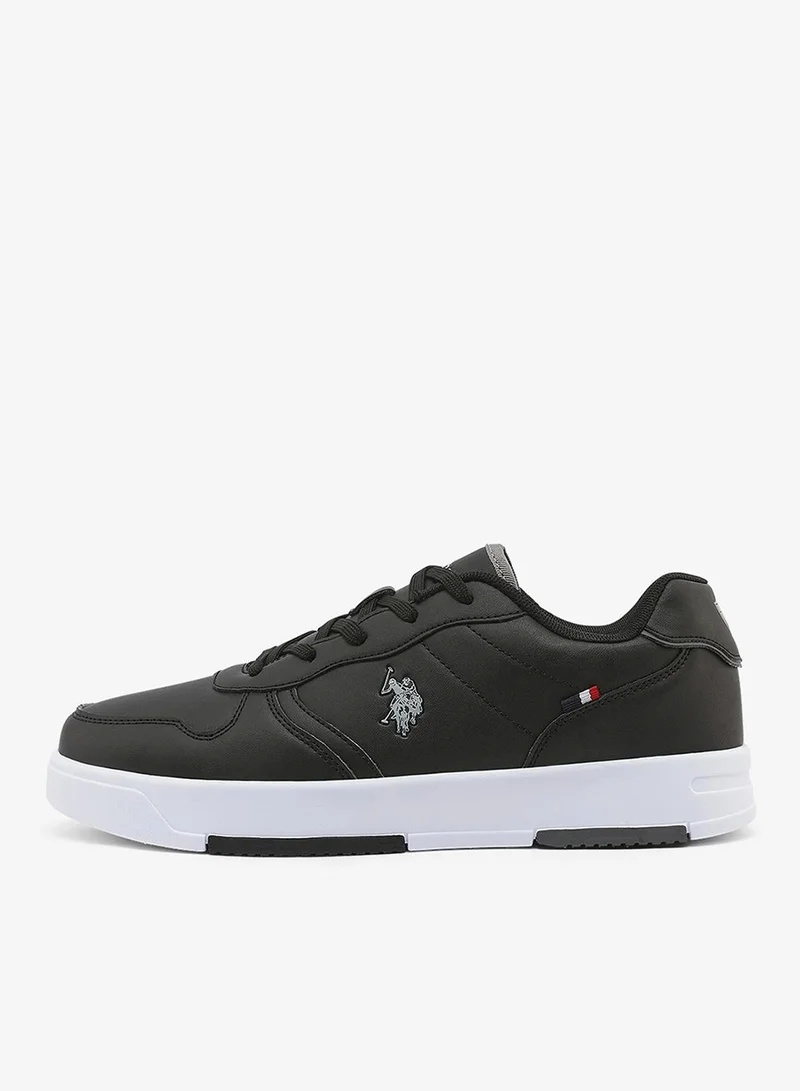 U.S. Polo Assn. black Men's Black Stylish Low-Top Casual Sneakers - Durable Lace-Up Design with Comfort Cushioned Sole for Everyday Active Wear for Men | Best Price UAE